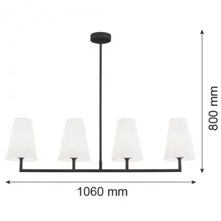 SAFIANO 1831 lampa wisząca 4 pł. Argon