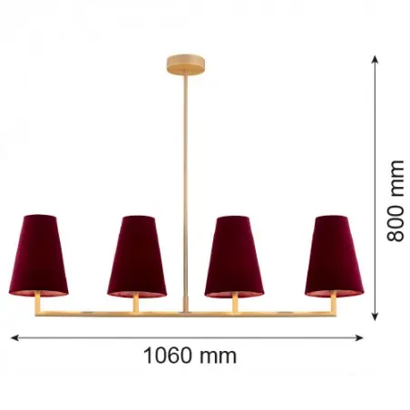 SAFIANO 1829 lampa wisząca 4 pł. Argon