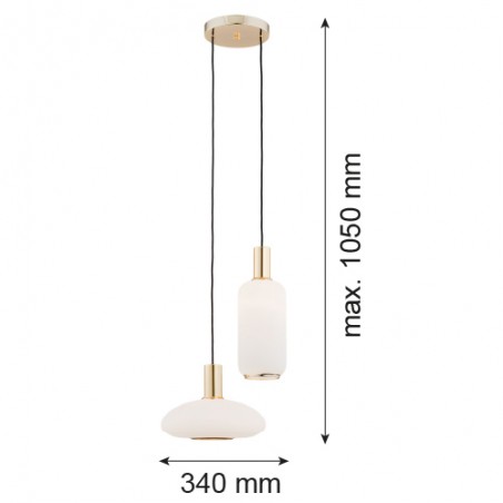 SAGUNTO 896 lampa wisząca 2 pł. na okrągłej podsufitce Argon