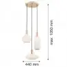 SAGUNTO 1489 lampa wisząca 3 pł. na okrągłej podsufitce Argon