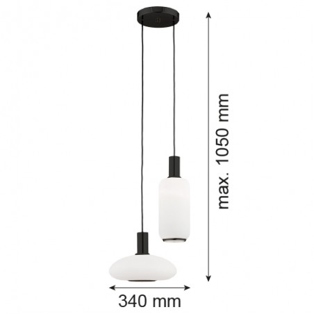 SAGUNTO PLUS 7214 lampa wisząca 2 pł. na okrągłej podsufitce Argon