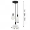 SAGUNTO PLUS 6323 lampa wisząca 3 pł. na okrągłej podsufitce Argon
