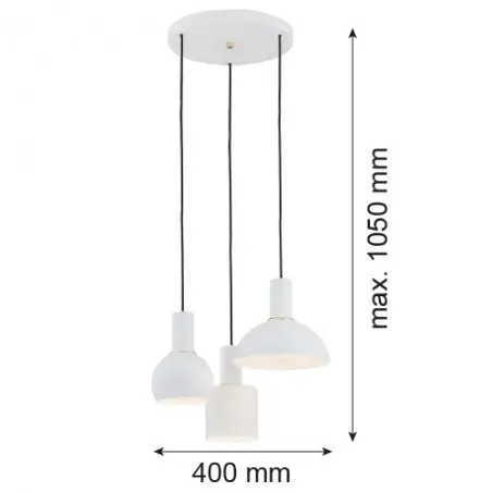 SINES 1468 lampa wisząca 3 pł. na okrągłej podsufitce Argon