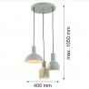SINES 1470 lampa wisząca 3 pł. na okrągłej podsufitce Argon