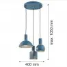 SINES 1471 lampa wisząca 3 pł. na okrągłej podsufitce Argon