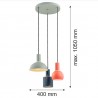 SINES 1479 lampa wisząca 3 pł. na okrągłej podsufitce Argon