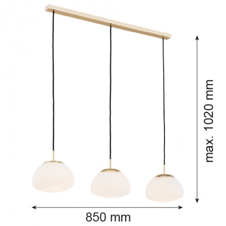 TRINI 1494 lampa wisząca 3 pł. listwa Argon