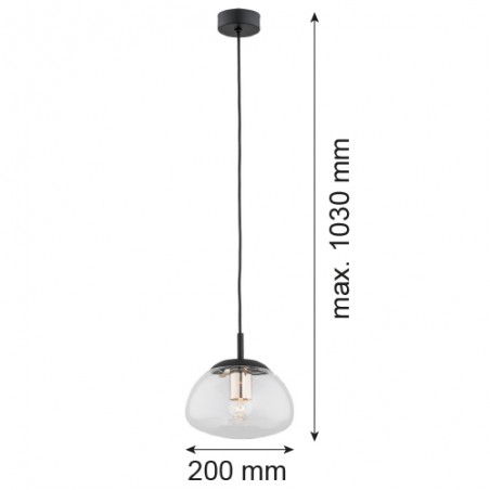 TRINI 4331 lampa wisząca 1 pł. S Argon