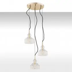 CRUZ 1462 lampa wisząca 3 pł. na okrągłej podsufitce Argon