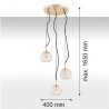 OVIEDO 1463 lampa wisząca 3 pł. na okrągłej podsufitce Argon
