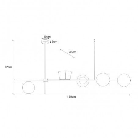 Lampa sufitowa K-4737 z serii VUELTA Kaja Lighting