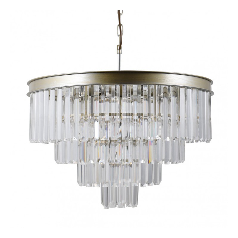 Lampa wisząca Verdes PND-44372-8-CHMP-GLD Italux złoty szampański stal, szkło krystaliczne
