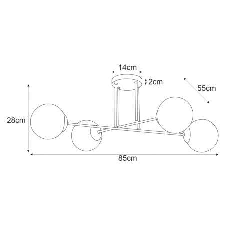 Lampa sufitowa K-4914 z serii ISLA Kaja Lighting