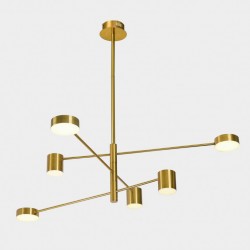 Lampa wisząca Remdal PND-16374-6-COP-GD-4K Italux złoty stal, akryl