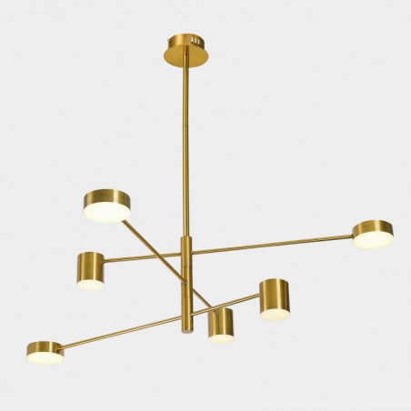 Lampa wisząca Remdal PND-16374-6-COP-GD-4K Italux złoty stal, akryl