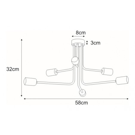 Lampa sufitowa K-3891 z serii SKADI Kaja Lighting