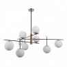Lampa wisząca Stelia PND-43660-9 Italux czarny mat, antyczny brąz stal, aluminium, szkło