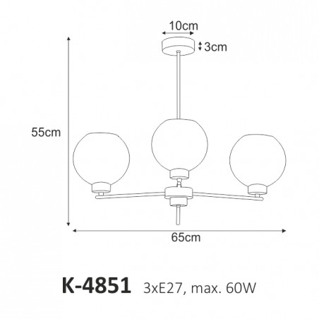 Lampa sufitowa K-4851 z serii ALDAR Kaja Lighting