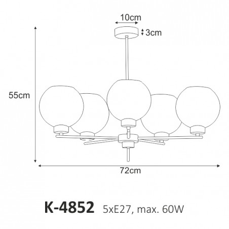 Lampa sufitowa K-4852 z serii ALDAR Kaja Lighting