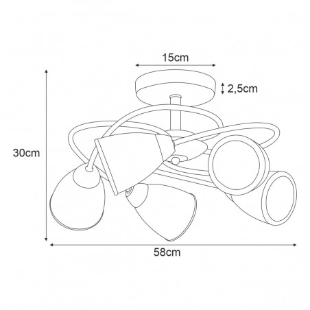 Lampa sufitowa K-JSL-6059/5 AB z serii PLATO Kaja Lighting