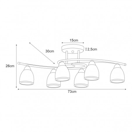 Lampa sufitowa K-JSL-8090/6 CHR z serii SAMIRA Kaja Lighting