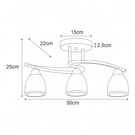 Lampa sufitowa K-JSL-8090/3 CHR z serii SAMIRA Kaja Lighting