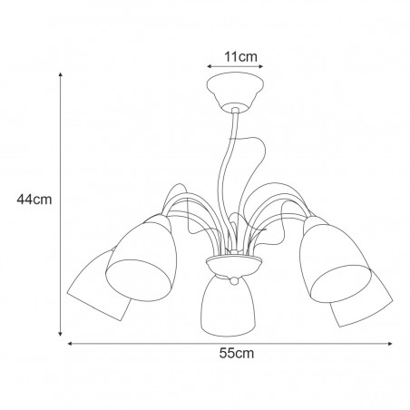 Lampa sufitowa K-JSL-6218/5 CHR z serii ARON Kaja Lighting