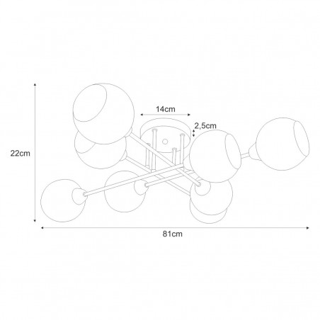 Lampa sufitowa K-JSL-1302/8 z serii FONS Kaja Lighting