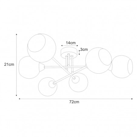 Lampa sufitowa K-JSL-1302/6 z serii FONS Kaja Lighting