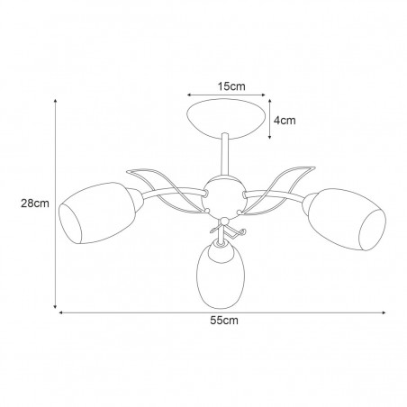 Lampa sufitowa K-JSL-6093/3 CHR z serii XENA Kaja Lighting