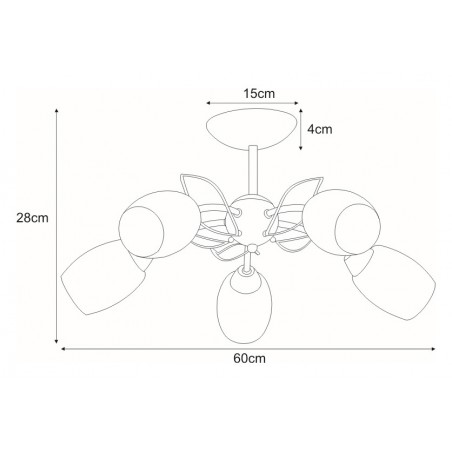 Lampa sufitowa K-JSL-6093/5 CHR z serii XENA Kaja Lighting