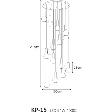 Lampa wisząca KP-15 z serii ARVI BLACK Kaja Lighting