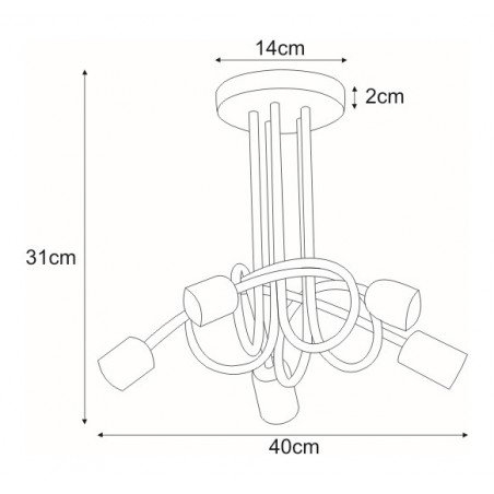 Lampa sufitowa K-3621 z serii DEZE Kaja Lighting