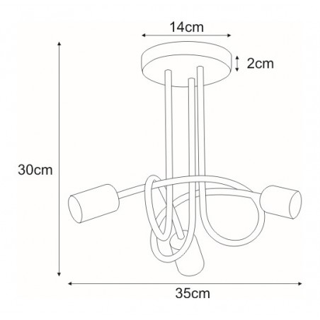 Lampa sufitowa K-3610 z serii DEZE Kaja Lighting