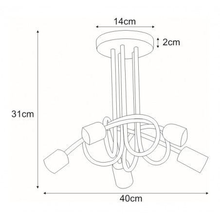 Lampa sufitowa K-3611 z serii DEZE Kaja Lighting