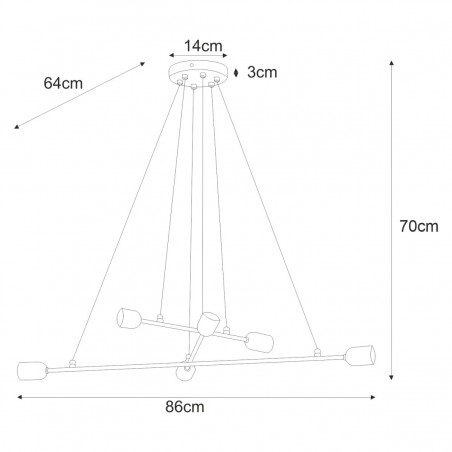 Lampa wisząca K-4381 z serii SITYA BLACK Kaja Lighting
