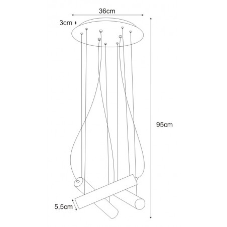 Lampa wisząca K-4401 z serii MILE BLACK Kaja Lighting
