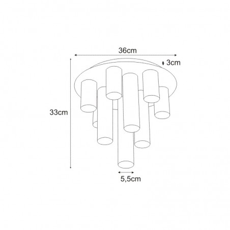 Lampa sufitowa K-4402 z serii MILE BLACK Kaja Lighting