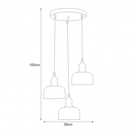 Lampa wisząca K-JSL-1208/3P z serii DORO Kaja Lighting