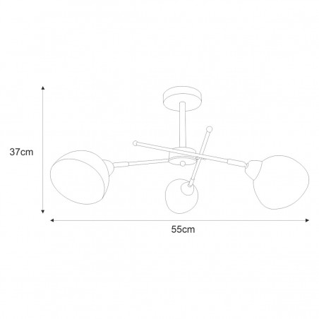 Lampa sufitowa K-JSL-1286/3-2 z serii HORNET Kaja Lighting