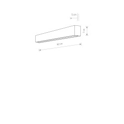 STRAIGHT WALL LED S Czarny 11W