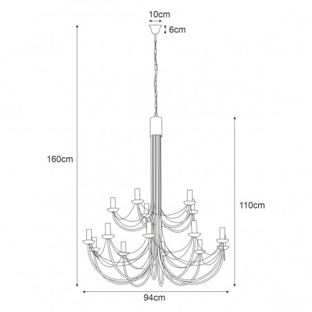 Żyrandol K-3523 z serii PERSEO Kaja Lighting