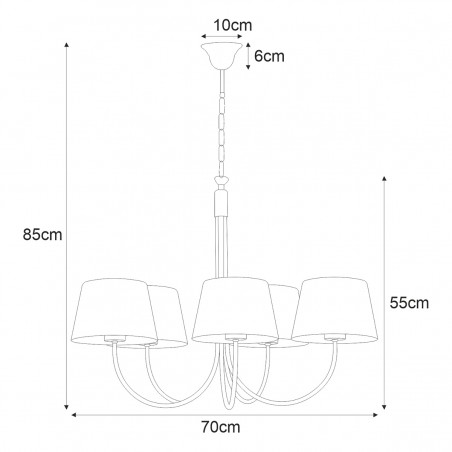Żyrandol K-4336 z serii SASTO Kaja Lighting