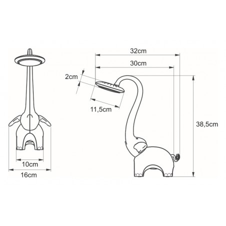 Lampka biurkowa K-BL1603 NIEBIESKI z serii SŁONIK Kaja Lighting