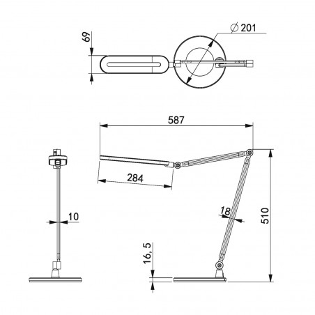 Lampka biurkowa K-BL1221 SREBRNY z serii ALETTE Kaja Lighting