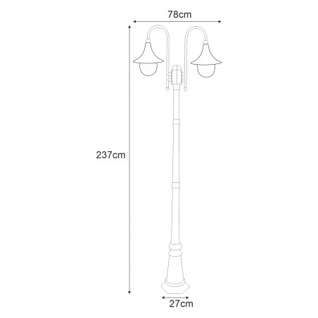 Lampa ogrodowa stojąca K-8127 CZARNY/ZŁOTY z serii BOSTON Kaja Lighting