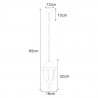 Lampa ogrodowa wisząca K-5007H/N CZARNY/ZŁOTY z serii VASCO Kaja Lighting
