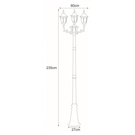 Lampa ogrodowa stojąca K-7007A2/3N CZARNY/ZŁOTY z serii VASCO Kaja Lighting