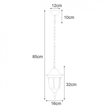 Lampa ogrodowa wisząca K-5007H/N z serii VASCO Kaja Lighting