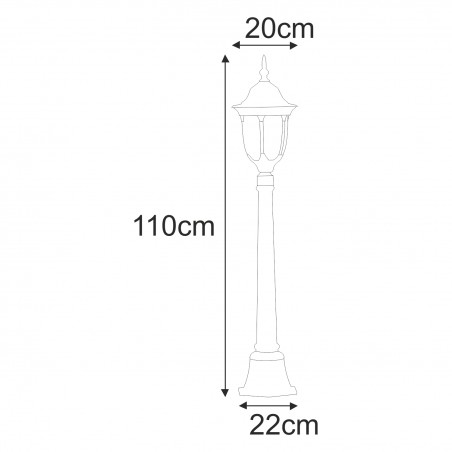 Lampa ogrodowa stojąca K-6007A/L CZARNY z serii VASCO Kaja Lighting